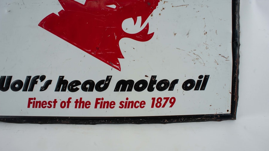 Wolfs Head Single-Sided Embossed Tin Sign For Sale At Auction