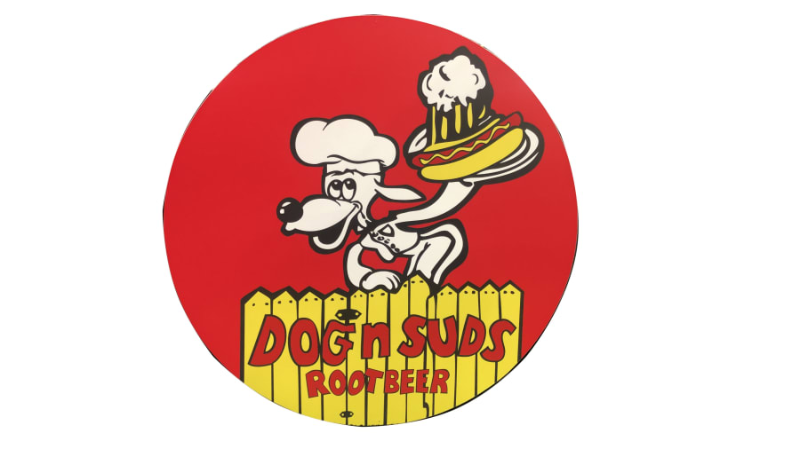 Dog N Suds Tin Sign for sale at Kissimmee 2022 as Z503 Mecum Auctions