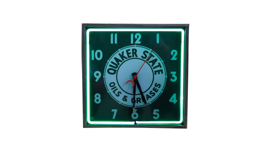 Quaker State Neon Clock 19x20x7 at Kissimmee Road Art 2019 as N210