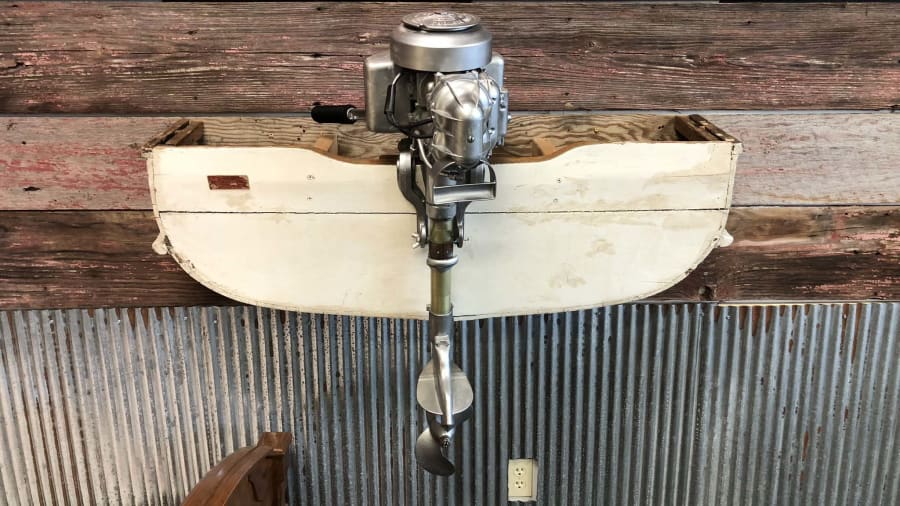 1940s Boat Motor Transom 48x42x13 at Kissimmee Road Art 2019 as N318.1