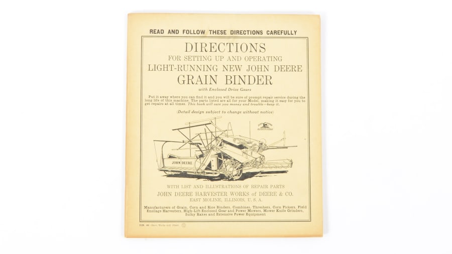 Light Running New John Deere Grain Binder for Sale at Auction Mecum