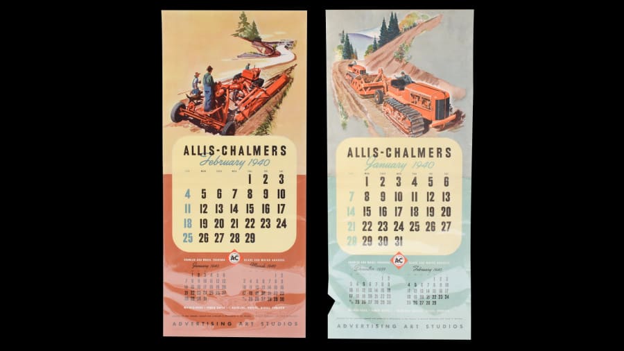 AllisChalmers 1940 Calendars Lot Of 2 at Davenport 2019 as M20 Mecum