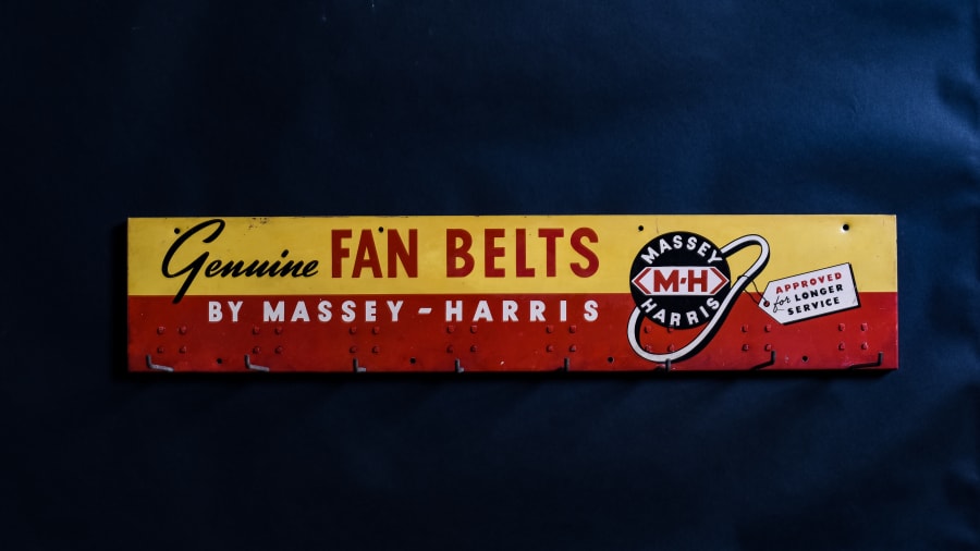MasseyHarris Fan Belts Display at Davenport 2019 as M286 Mecum Auctions