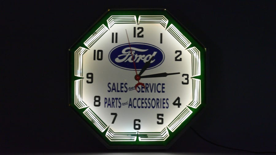 Ford Sales And Service Octagon Neon Clock 18x18x6 for Sale at Auction