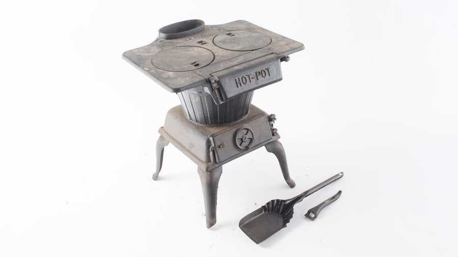 HotPot Cast Iron Wood Burning Stove 21x22x19 for Sale at Auction