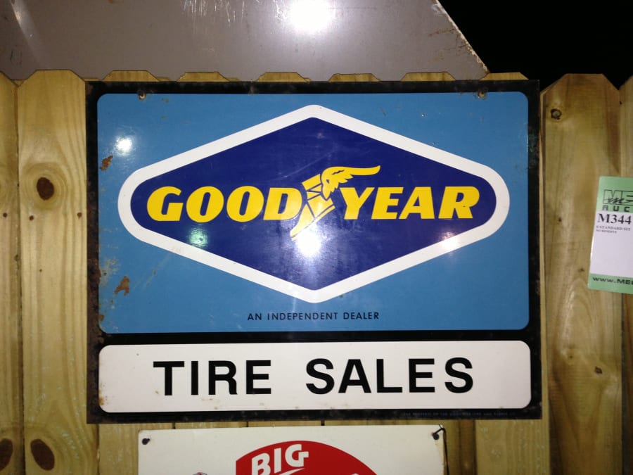 Goodyear tires sale double sided sign for sale at auction mecum auctions