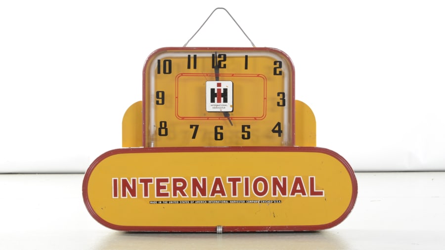 International Harvester Neon Clock 26x17x4 for Sale at Auction Mecum