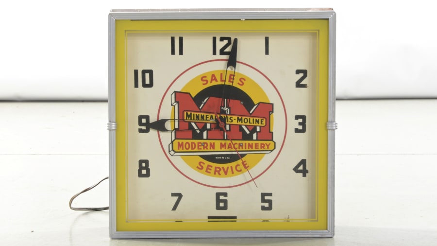 Minneapolis Moline Sales Service Neon Clock 16x16x5 for Sale at Auction Mecum Auctions