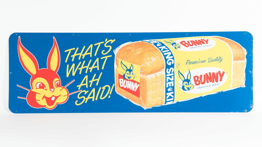 Bunny Bread Sign SST 54x18 at Davenport 2016 as M137 Mecum Auctions