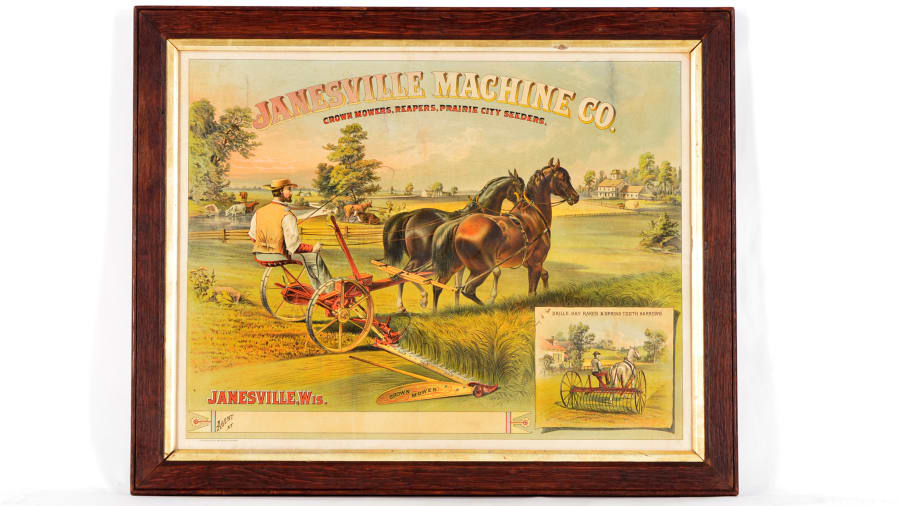 Janesville WI. Farm Machinery Stone Lithograph 27x21.75 at Gone Farmin