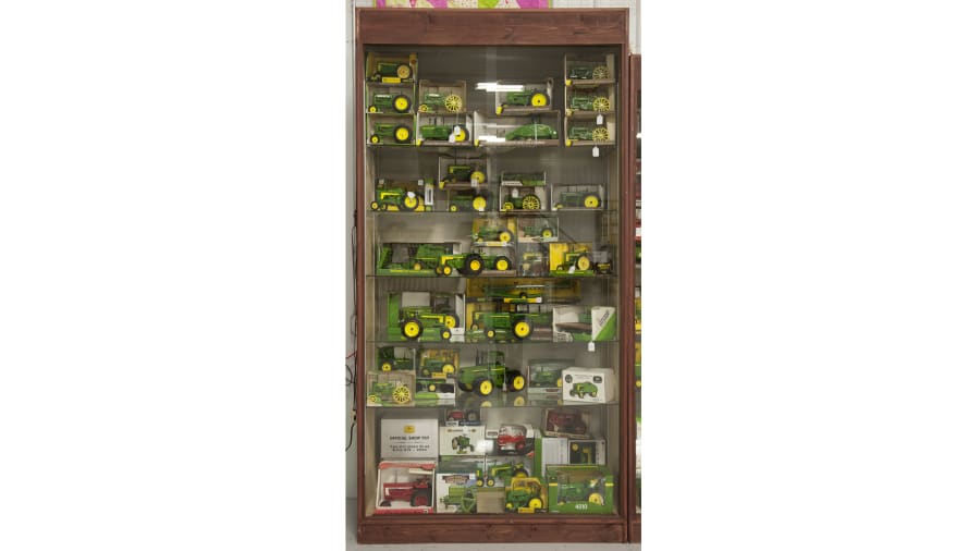 Display Case Filled With Farm Toys at Gone Farmin' Iowa Premier 2017 as