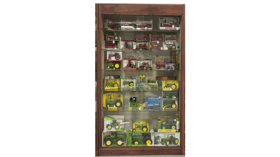 Display Case Filled With Farm Toys at Gone Farmin' Iowa Premier 2017 as