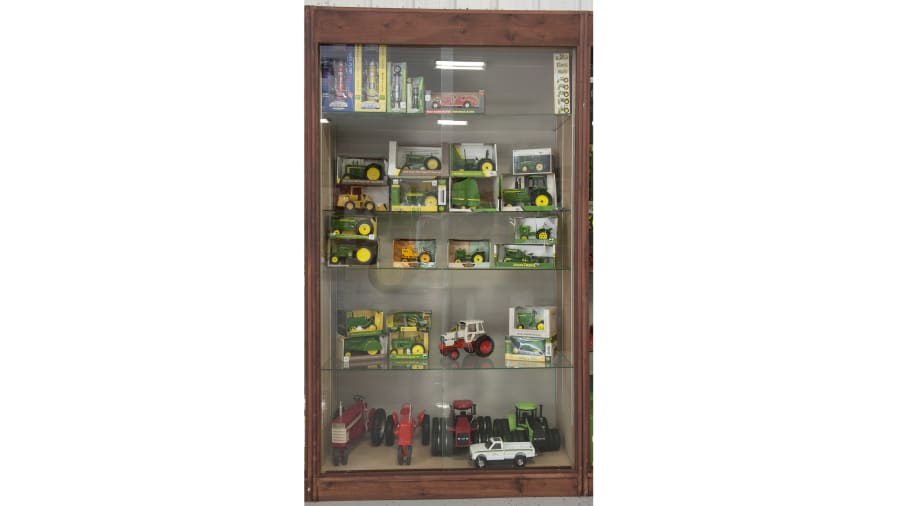 Display Case Filled With Farm Toys at Gone Farmin' Iowa Premier 2017 as