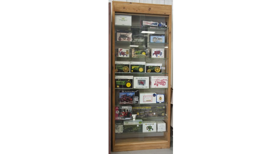 Display Case Filled With Farm Toys at Gone Farmin' Iowa Premier 2017 as