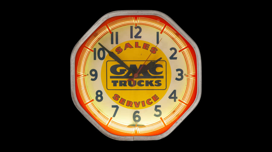 GMC Trucks Sales Service Clock 45 Inches at Gone Farmin' Fall Premier