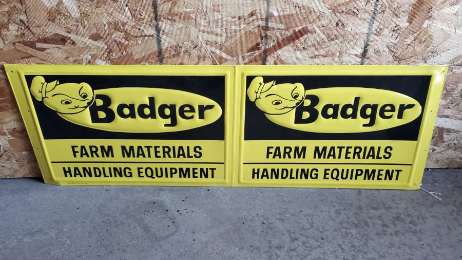 Badger Farm Materials Single Sided Sign 35x11.5 for Sale at Auction