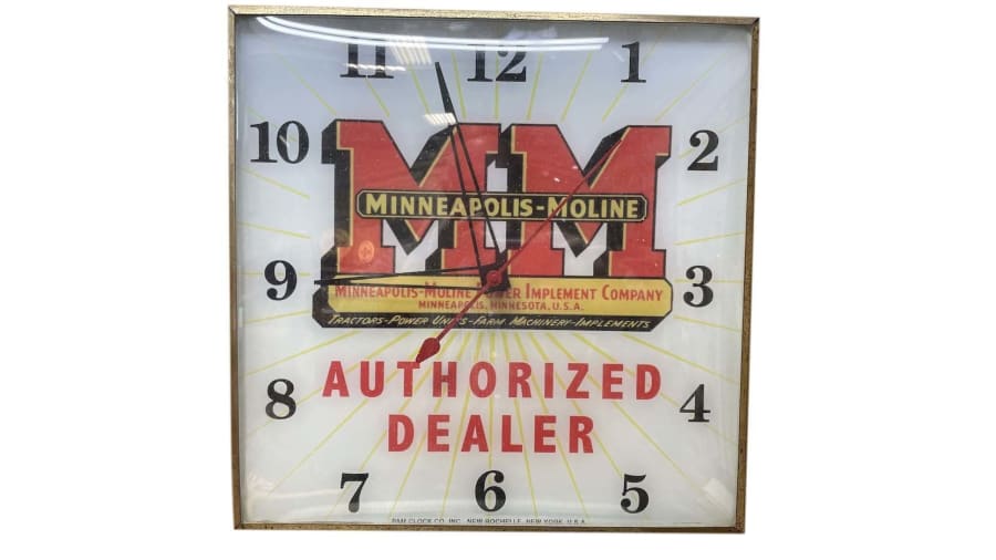 Minneapolis Moline Pam Advertising Clock for Sale at Auction Mecum