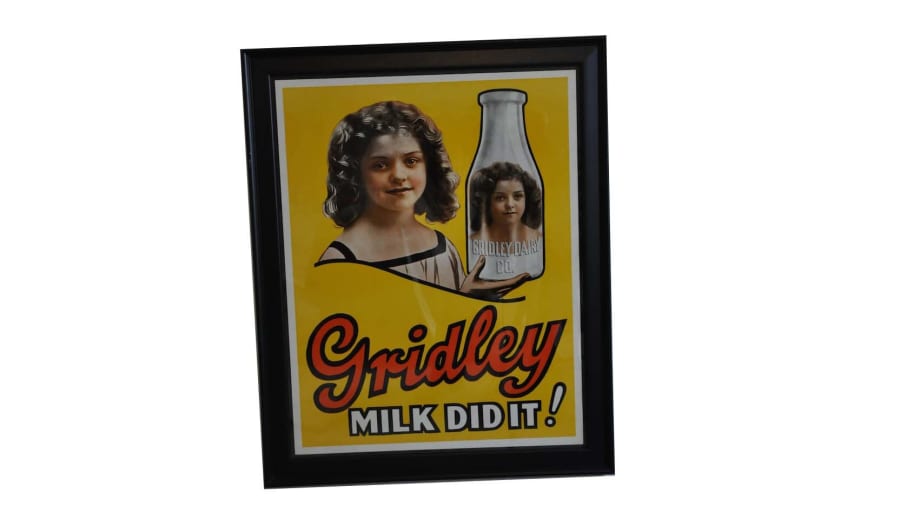 Gridley Milk Girl Framed Advertisement for Sale at Auction Mecum Auctions