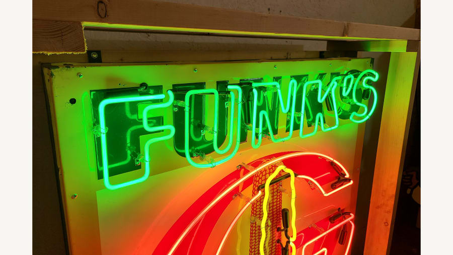 Funk's Hybrid Single-Sided Tin Neon Sign For Sale At Auction