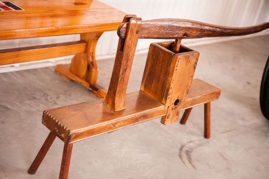 Wooden Sausage Stuffer 24x50x6 at The Henry (Bud) Reifsneider Estate