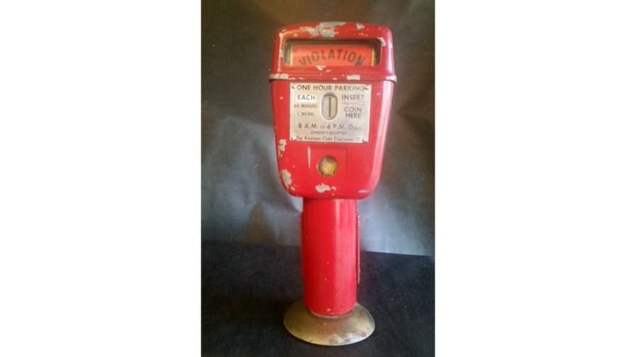 Red Parking Meter 16x4x5 at Houston 2016 as K76 Mecum Auctions