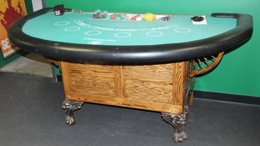 Original Black Jack Table 76x34 at Las Vegas Motorcycles June 2017 as