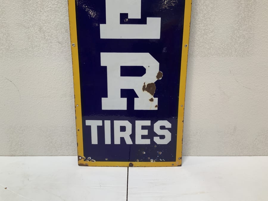Miller Tires Vertical Porcelain Sign 18x78 For Sale At Auction