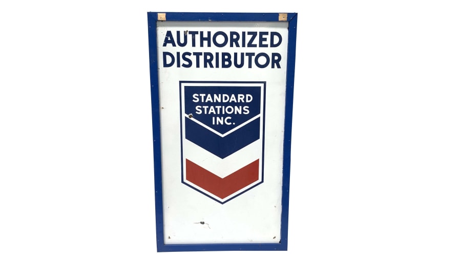 1950s West Coast Standard Stations Porcelain Sign 36x63 at Las Vegas