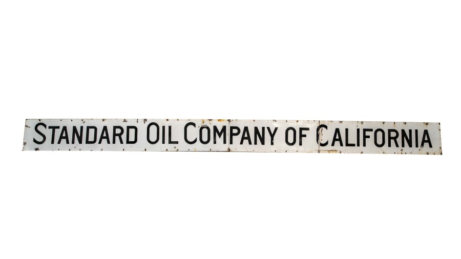 Standard Oil Company Of California Dealer Sign 240x18 at Las Vegas 2019 as J60 Mecum Auctions