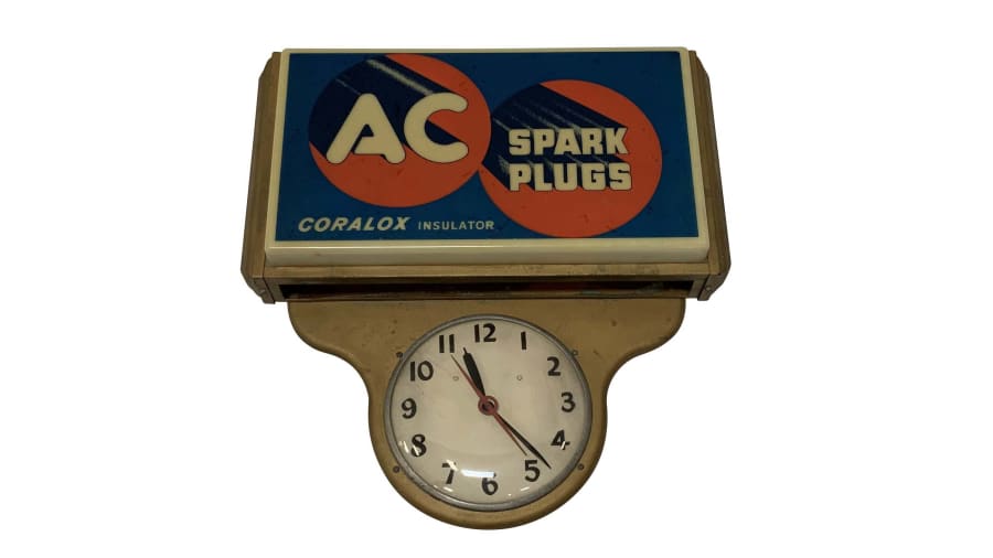 1950s AC Spark Plugs Backlit Advertising Clock 21x21x7 at Las Vegas 2019 as H94 Mecum Auctions