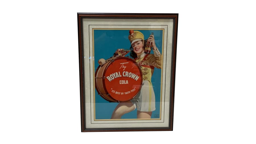 1950s Royal Crown Cola Framed Lithograph 18 5x24 For Sale At Auction