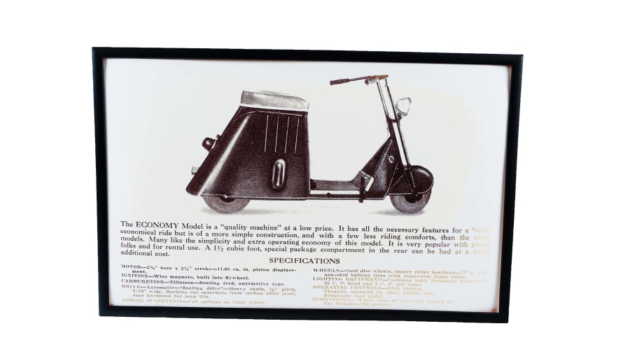 Cushman economy model printed poster board at las vegas motorcycles