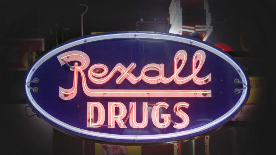 Rexall Drugs DoubleSided Porcelain Neon Sign at The Eddie Vannoy