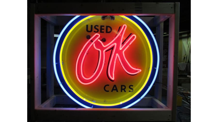 OK Used Cars Neon Sign SSPN 36x36 for sale at Harrisburg 2015 as K100