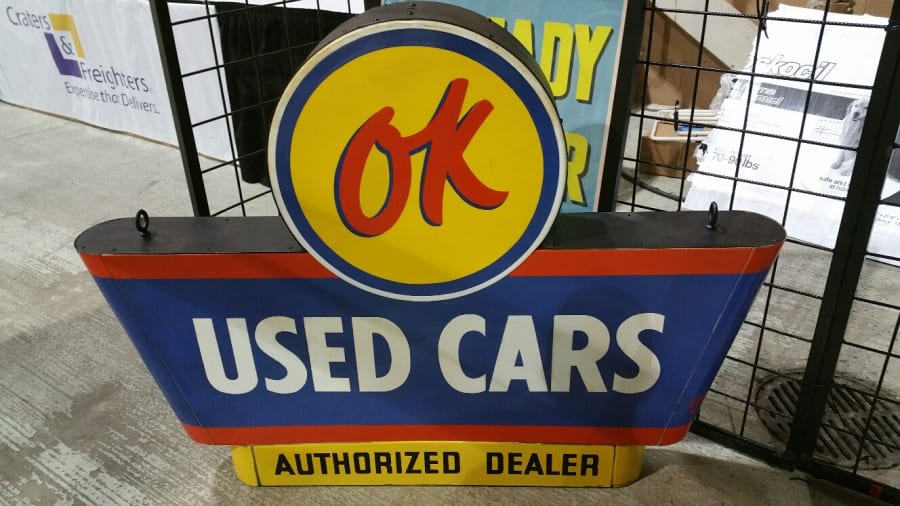 OK Used Cars Porcelain Sign DSP 52x39.5x6 for Sale at Auction Mecum