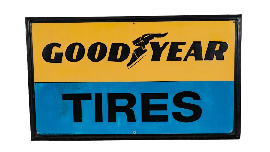 Goodyear Tires SingleSided Embossed Tin Sign at Harrisburg 2022 as