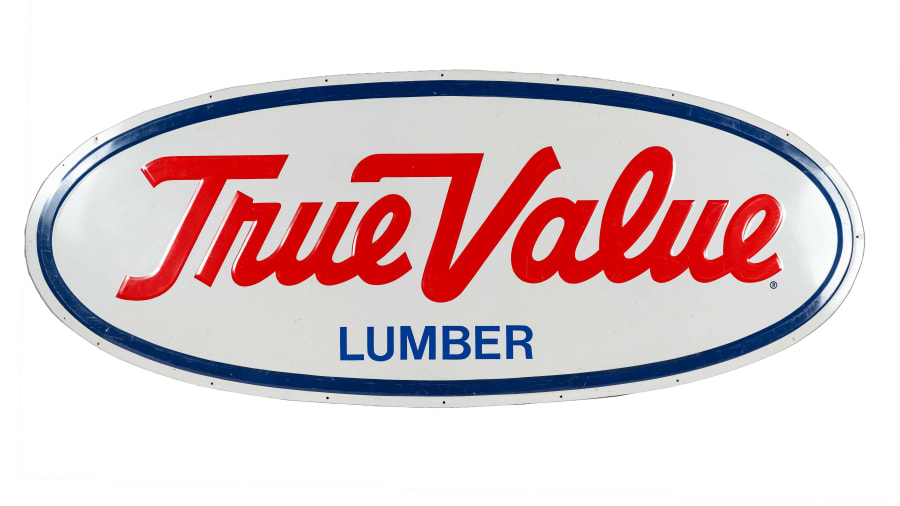 True Value Lumber SingleSided Embossed Tin Sign at Harrisburg 2022 as