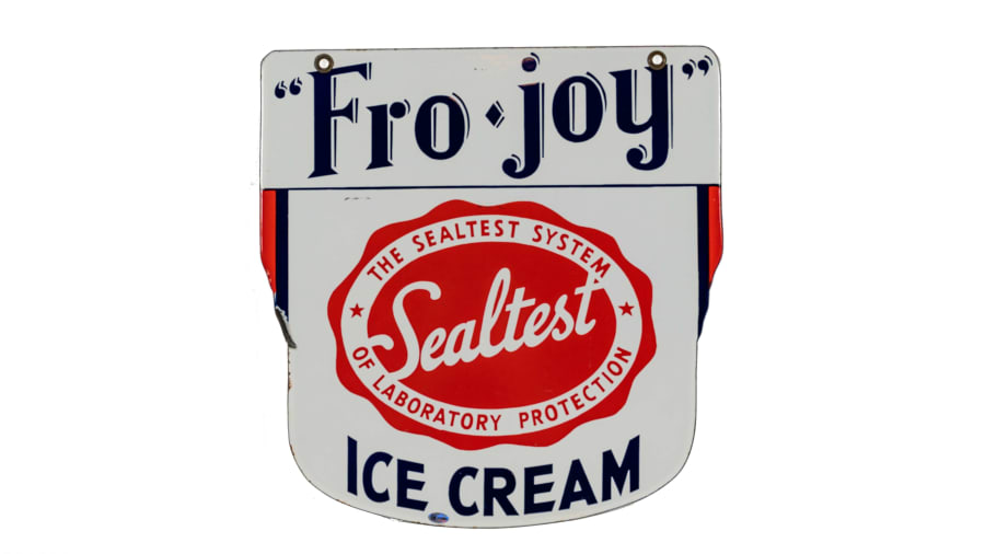 Sealtest FroJoy Ice Cream DoubleSided Porcelain Sign for Sale at