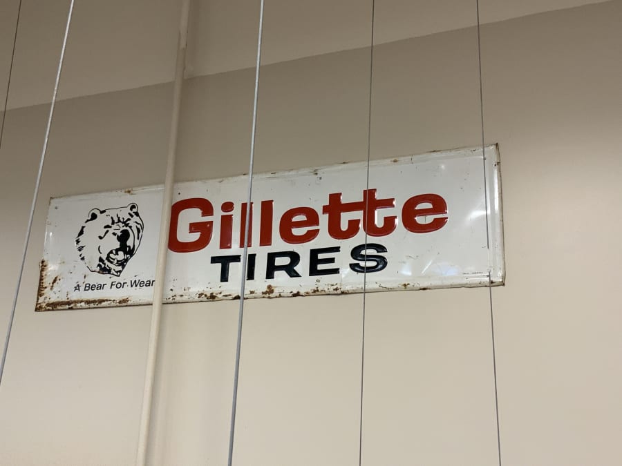Gillette Tires SingleSided Tin Sign at Punta Gorda 2021 as P291