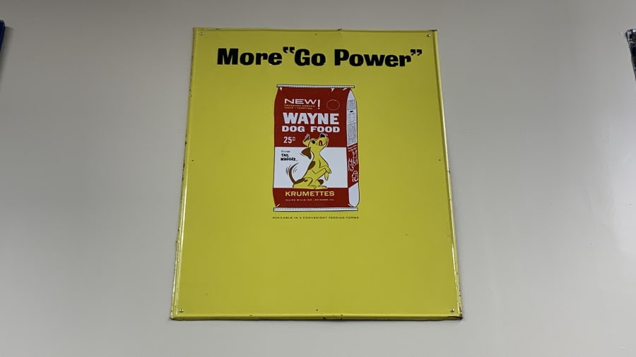 Wayne Dog Food SingleSided Tin Sign for Sale at Auction Mecum Auctions