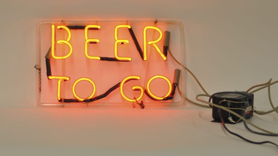 Beer To Go Glass Neon Sign 20x12 at The Road Art Auction 2015 as F233