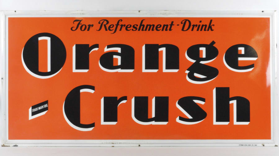 Orange Crush Sign SSP 94.5x47 at The Road Art Auction 2015 as S83