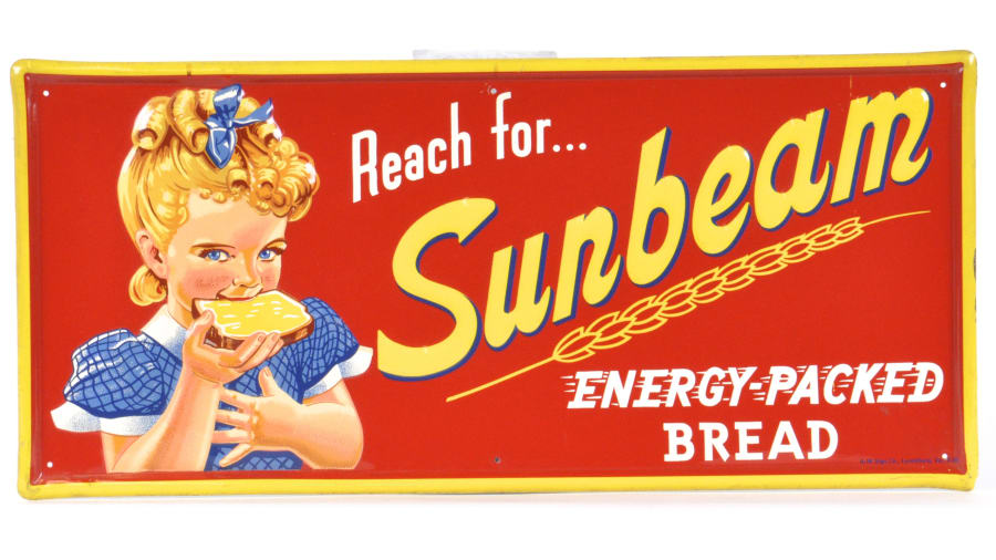 Sunbeam Bread Sign SSTE 27.75x11.75 for Sale at Auction Mecum Auctions