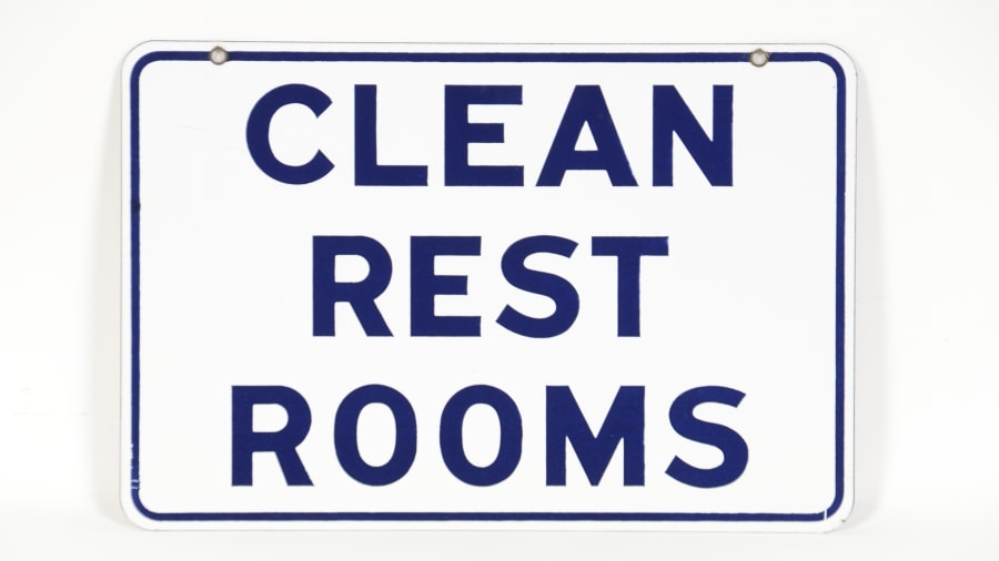 Clean Rest Rooms Sign DSP at The Road Art Auction 2015 as U78 - Mecum ...