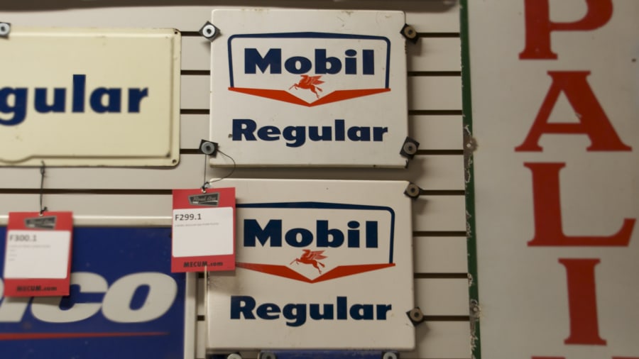 2 Mobil Regular Gas Pump Plates for Sale at Auction Mecum Auctions
