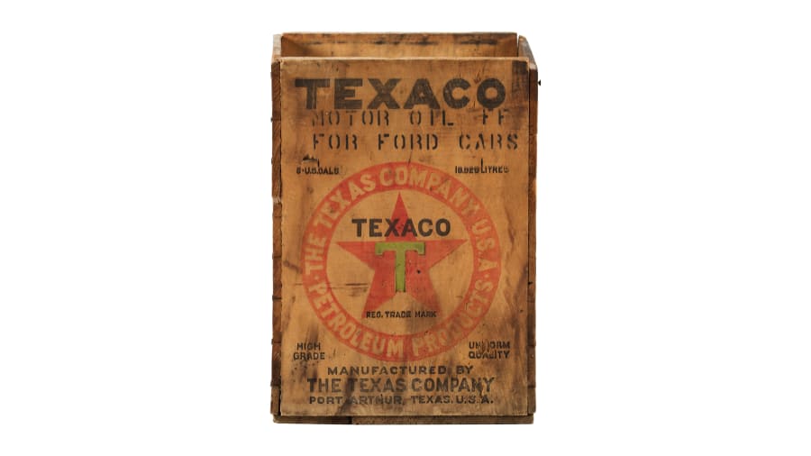 Texaco Motor Oil Wood Crate 10.5x14.5x11.25 at The Road Art Collection