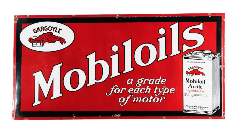 Mobiloils Gargoyle Sign With Oil Can 83.75x41.75 at The Road Art ...