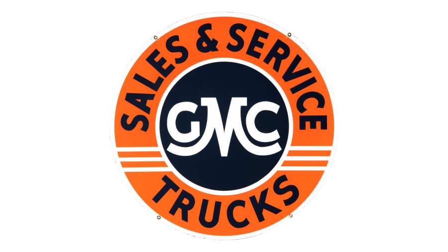 GMC Trucks Sales Service Sign DSP 36x165x16 at The Road Art Collection