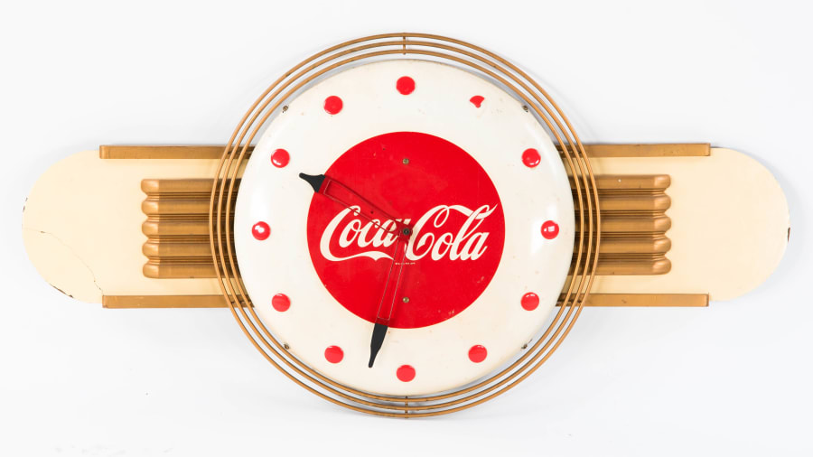 CocaCola Clock 36 In. X 19 In. at The Road Art Collection 2017 as S110