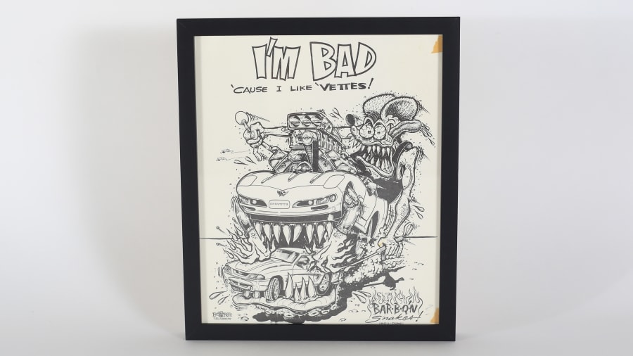 Ed 'Big Daddy' Roth I'm Bad 'Cause I Like Vettes Framed Print 12x13 at ...